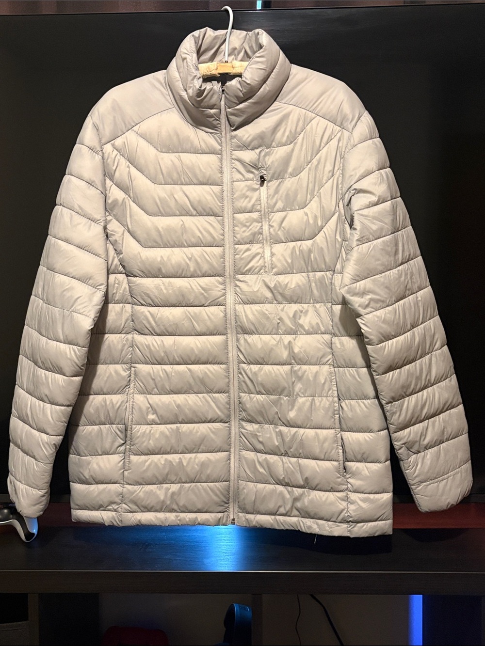 Xersion Light Gray Quilted Packable Puffer Jacket - Women's